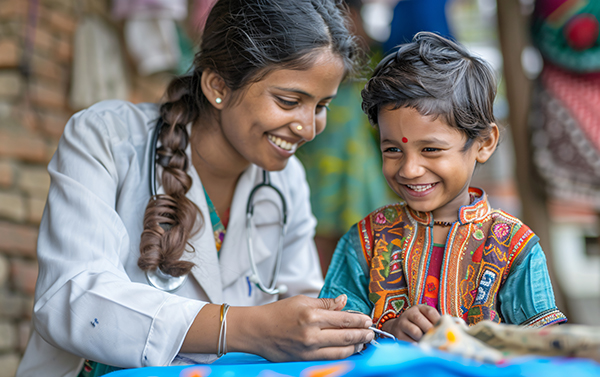 portrait woman working healthcare system as pediatrician